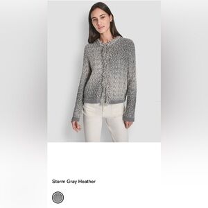 DKNY Women's Gray Textured Cardigan